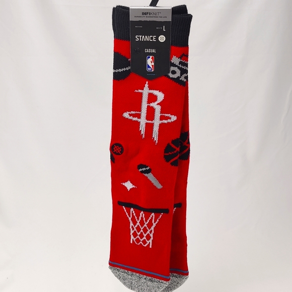 NWT STANCE NBA HOUSTON ROCKETS LANDMARK CREW SOCKS Sz L - Picture 2 of 11